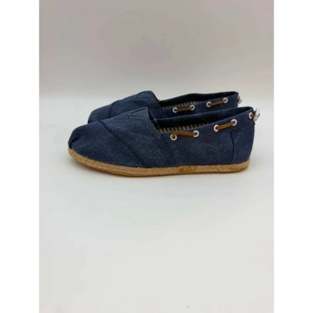 Slip-On‎ Canvas Espadrille Shoes Lightweight Flat Women - Blue - Size 37 US 6.5